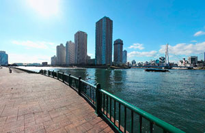 越中島公園対岸佃島